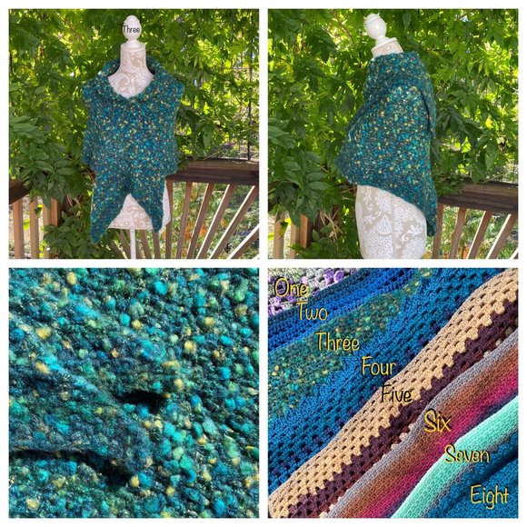 Handmade crocheted shawl shrug sweater. #3 - Picture 5 of 5